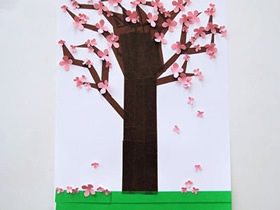 樱花树贴画制作方法